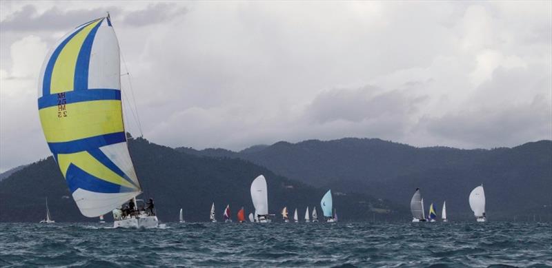 The fleet spreads out on Pioneer Bay - 2021 Airlie Beach Race Week photo copyright Shirley Wodson / ABRW taken at Whitsunday Sailing Club and featuring the IRC class