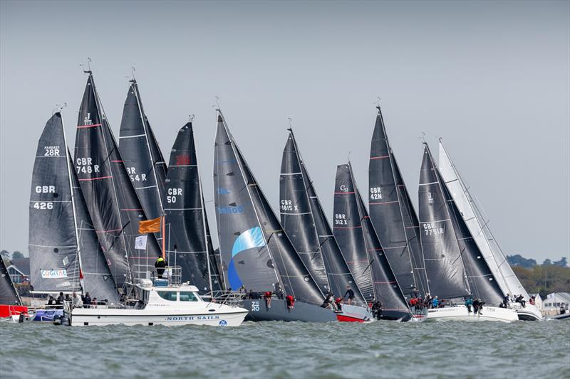 IRC Two start on the final day of the RORC Easter Challenge photo copyright Paul Wyeth / www.pwpictures.com taken at Royal Ocean Racing Club and featuring the IRC class