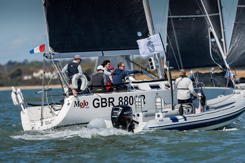 Rob Cotterill's J/109 Mojo Risin' benefits from on-the-water coaching from North Sails and RORC at the RORC Easter Challenge photo copyright Paul Wyeth / www.pwpictures.com taken at Royal Ocean Racing Club and featuring the IRC class