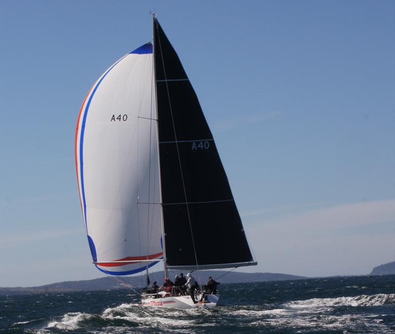 Hobart Combined Clubs Long Race Series - Race 4: Intrigue flies ahead photo copyright Andrew Burnett taken at Royal Yacht Club of Tasmania and featuring the IRC class