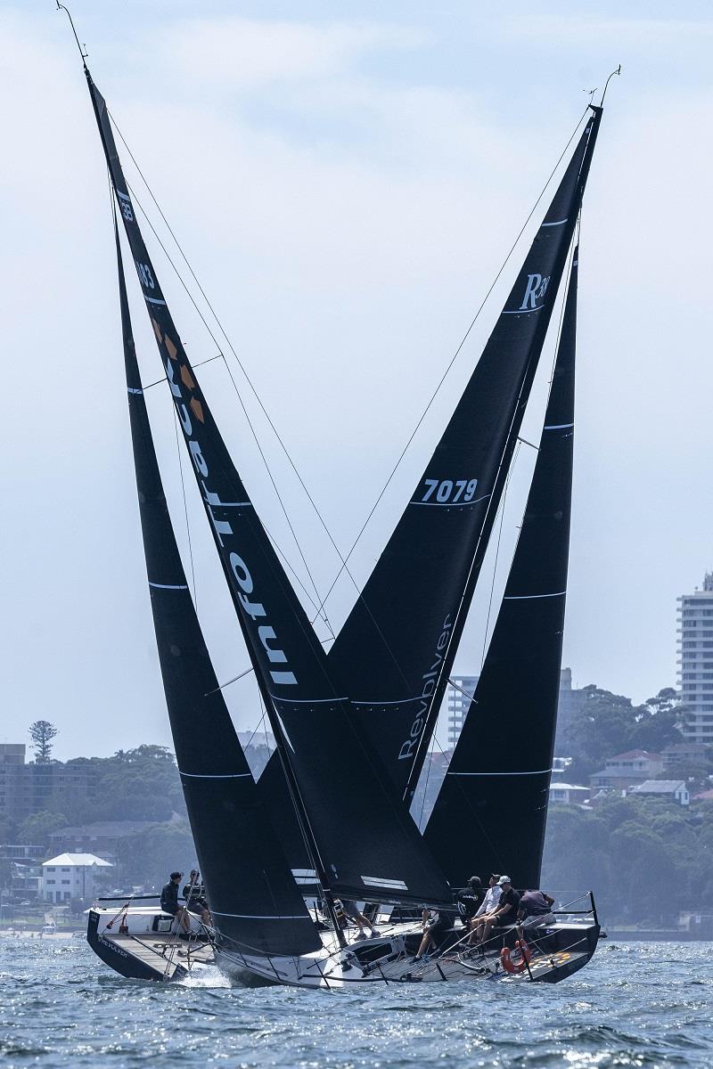 InfoTrack and Revolver in the Super 40 Division - 2024 Nautilus Marine Insurance Sydney Harbour Regatta photo copyright Andrea Francolini / MHYC taken at Middle Harbour Yacht Club and featuring the IRC class