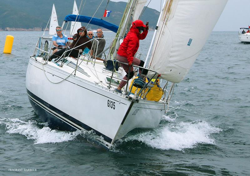 Ichiban very close to the committee boat during Monsoon Spring Series 2024 Race 2 photo copyright HHYC taken at Hebe Haven Yacht Club and featuring the IRC class