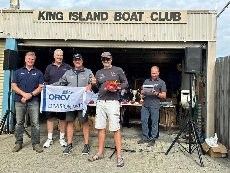 L to R - ORCV Commodore Cyrus Allen Rear Commodore Paul Roberts JokerX2 skippers Pete Dowdney and Grant Chipperfield - Melbourne to King Island Ocean Yacht Race - photo © Lillian Stewart