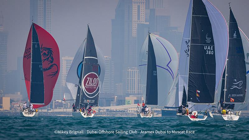 Boats on water - ARAMEX Dubai to Muscat Sailing Race photo copyright Dubai Offshore Sailing Club taken at Dubai Offshore Sailing Club and featuring the IRC class