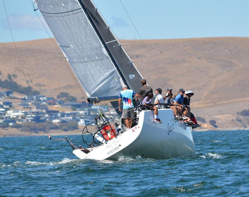 Jazz Player in the hotseat, ready to defend her podium position in the series photo copyright Derwent Sailing Squadron taken at Derwent Sailing Squadron and featuring the IRC class