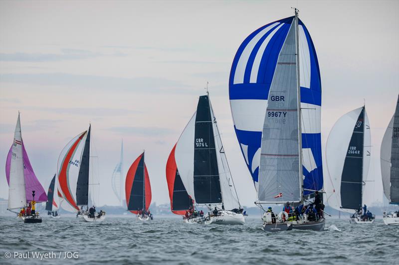 Fleet passing Portsmouth - JOG Lewmar Lonely Tower and TeamO Great Escape race weekend - photo © Paul Wyeth / www.pwpictures.com