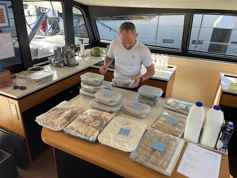 Eating well on Slingshot chef Pierre - 2025 Pittwater to Coffs Harbour Yacht Race - photo © Dara Johnston