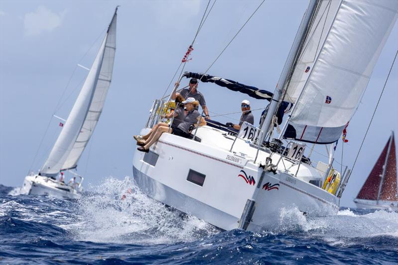 Action in the Bareboat class on English Harbour Race Day - 2025 Antigua Race Week - photo © Paul Wyeth / pwpictures.com