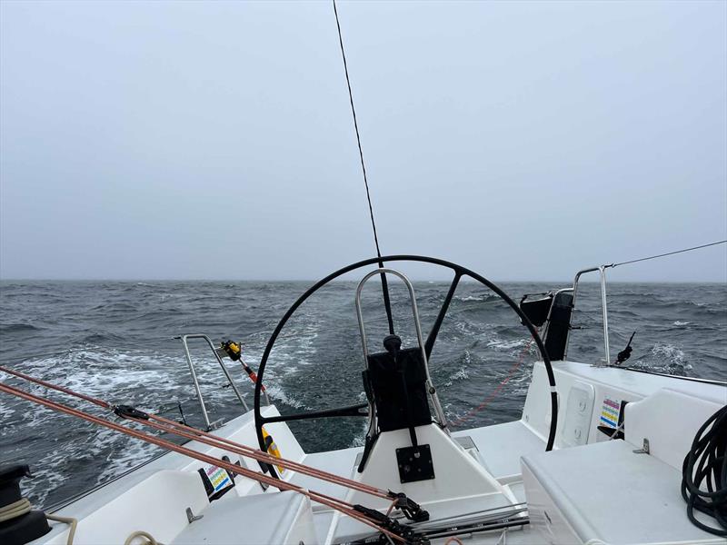 A pretty grey day during Bermuda 1-2 leg 1 photo copyright Peter Gustaffson taken at Newport Yacht Club, Rhode Island and featuring the J111 class