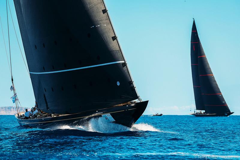 Ibiza JoySail Day 1: Svea and Topaz in action in the first J-Class race photo copyright Sailing Energy taken at  and featuring the J Class class