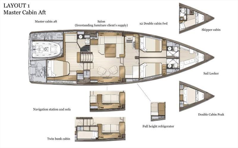 JY60 - GA - Master cabin aft photo copyright Philippe Briand taken at  and featuring the Jeanneau class