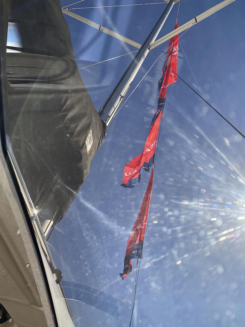 Great view of kite, main and rig from the brilliantly placed coachhouse windows - Jeanneau Sun Fast 3300 - photo © John Curnow