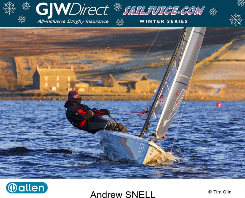 Andrew Snell during the GJW Direct SailJuice Winter Series photo copyright Tim Olin / www.olinphoto.co.uk taken at Yorkshire Dales Sailing Club and featuring the K1 class