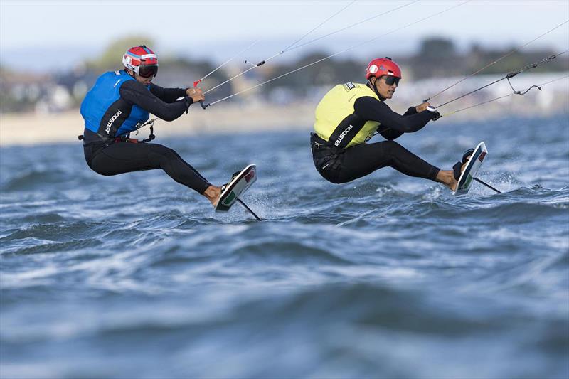 Boschetti chasing his Italian teammate Pianosi - 2023 Formula Kite European Championships - photo © IKA media / Mark Lloyd