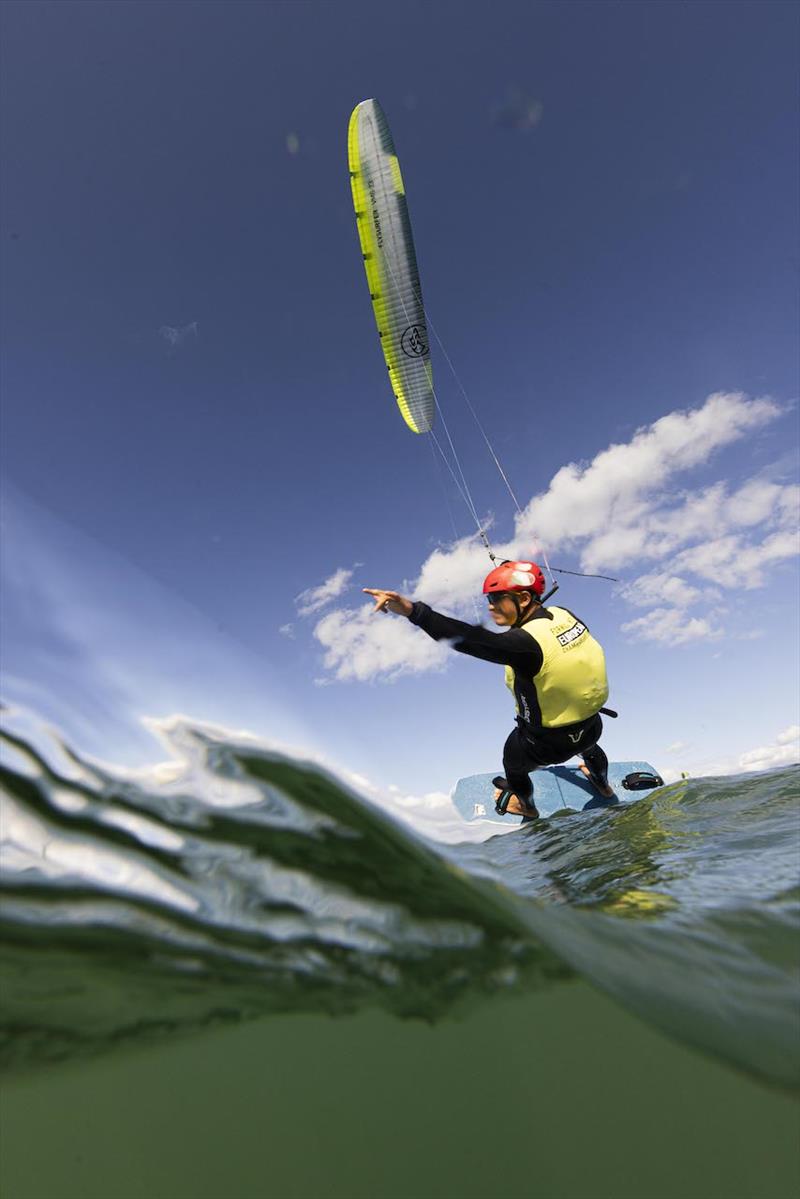 Pianosi celebrates another day in the leader's yellow bib - 2023 Formula Kite European Championships photo copyright IKA media / Mark Lloyd taken at  and featuring the Kiteboarding class