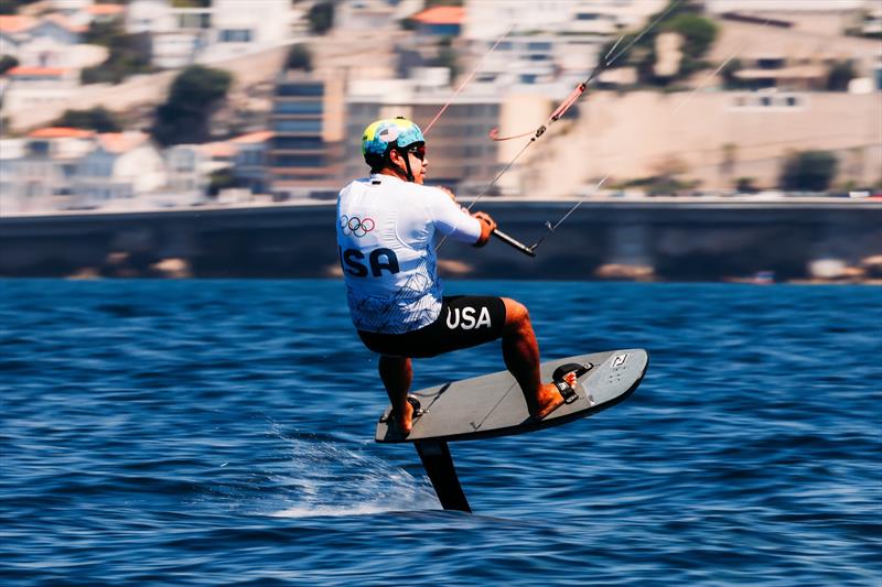 Markus Edegran (Ossining, NY) during the Men's Kite event at the Paris 2024 Olympics - photo © Sailing Energy / US Sailing Team