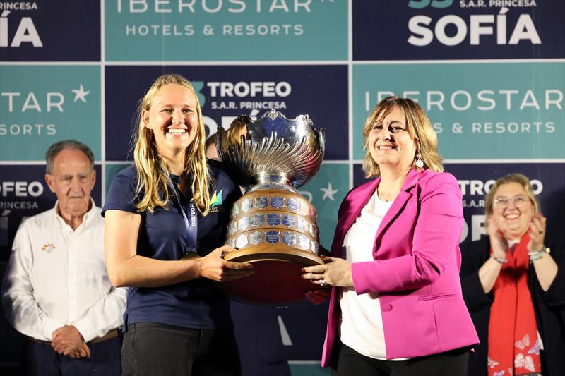 Breiana Whitehead with the overall trophy at the 2024 Trofeo Princesa Sofía - photo © Sailing Energy