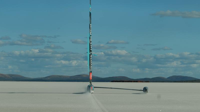 Horonuku test sailing on Lake Gairdner, South Australia photo copyright Emirates Team New Zealand taken at Royal New Zealand Yacht Squadron and featuring the Land Yacht class