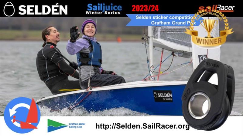 Seldén Sticker competition winners at the Grafham Grand Prix - Olly Saunders & Zara Frankton photo copyright Tim Olin / www.olinphoto.co.uk taken at Grafham Water Sailing Club and featuring the Lark class