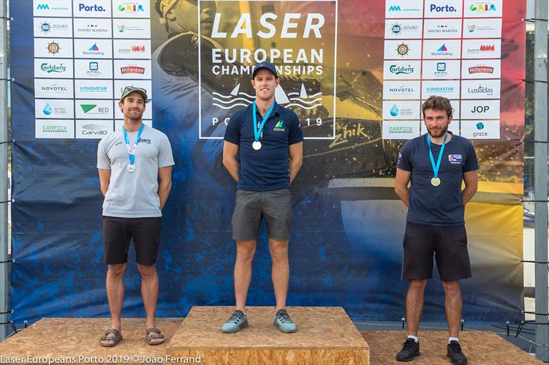 Laser European Championship 2019 - Podium photo copyright Joao Ferrand taken at  and featuring the ILCA 7 class