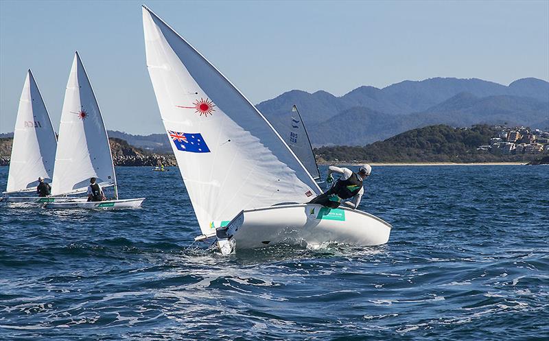 AST Laser representative, Matt Wearn, giving it his all during training - photo © John Curnow