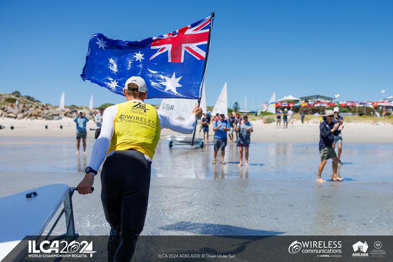 Matt Wearn wins the 2024 ILCA 7 Men World Championship photo copyright Jack Fletcher / Down Under Sail taken at Adelaide Sailing Club and featuring the ILCA 7 class