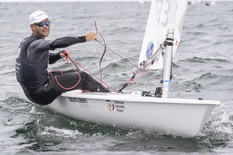 Julian Hoffmann had a good laugh after a flawless first day at the 2025 EurILCA Europa Cup GER at Warnemünde, Germany - photo © Pepe Hartmann