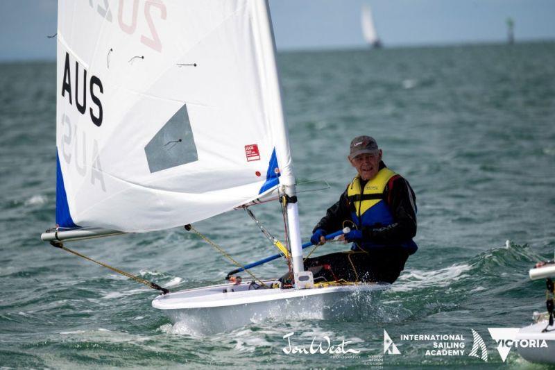 Two-time world champion Kerry Waraker sailed two perfect races to lead the Legends photo copyright Jon West Photography taken at Royal Geelong Yacht Club and featuring the ILCA 6 class