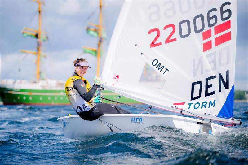 The clenched winning fist of Denmark's Anna Munch after winning the Kiel Wocke in ILCA 6 - photo © Sascha Klahn / Kieler Woche