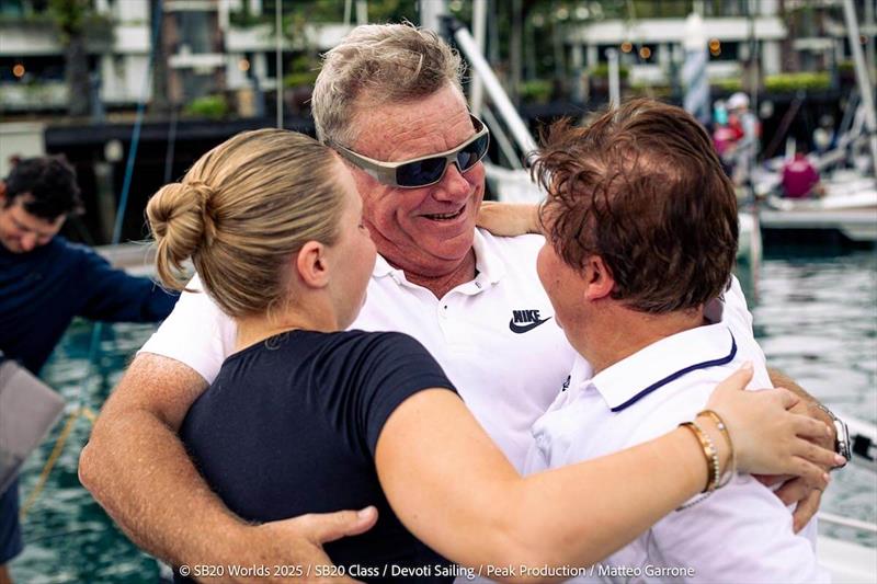 John Pollard is congratulated on his win in the SB20 Worlds 2025 - photo © Matteo Garrone