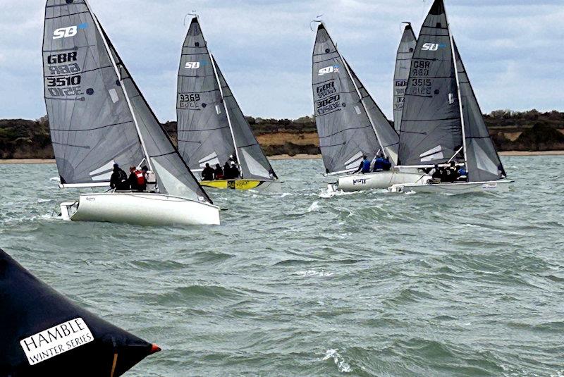 SB20 start - Hamble Winter Series 2025 Race Week 3 - photo © Peter Bateson