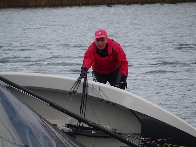 Tony Jacks recovers from a downwind “Death Roll” capsize during the Noble Marine Lightning 368 Open at West Oxfordshire SC - photo © John Claridge