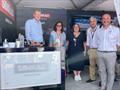 Simrad and Amer celebrating the Coup de Coer at the Cannes Yachting Festival