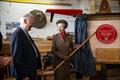 HRH The Princess Royal unveiled a Transport Trust Red Wheel plaque and was presented with a gift of a wooden half scale 8ft spooned oar by BBA Founder Tim Gedge
