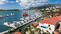 Docks full of yachts at the 2025 USVI Charter Yacht Show