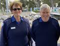 Marine Rescue Merimbula Deputy Unit Commander Sonia Teston and Unit Commander Bill Blakeman ESM