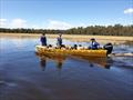 Marine Rescue NSW volunteers transfer sheep near Deniliquin