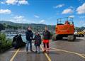 Darren Mair (Senior Port Manager / Harbour Master) of THA, Anne Horn (Councillor – Kintyre and The Islands) and Mark Montgomery (Senior Site Engineer) of Charles Brand