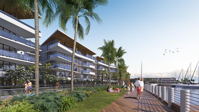 The Gateway sets sail at Burnett Heads: Waterfront apartments and boardwalk photo copyright BH Developments taken at  and featuring the Marine Industry class