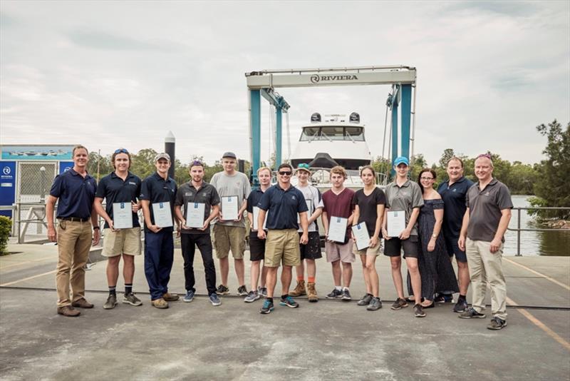 Leadership team with Apprentice of the Year nominees. From left, Rodney Longhurst, Jack Gleadhill, Nick Moxey, Jayden Lee, Ned Stevenson, Kyle Shadwell, Joel Neucom, Bailey Sivyer, Emma King, Tiana Dianchenko, Keira Shanks, Wes Moxey, Richard Appleby photo copyright Erik Williamson Photography taken at  and featuring the Marine Industry class