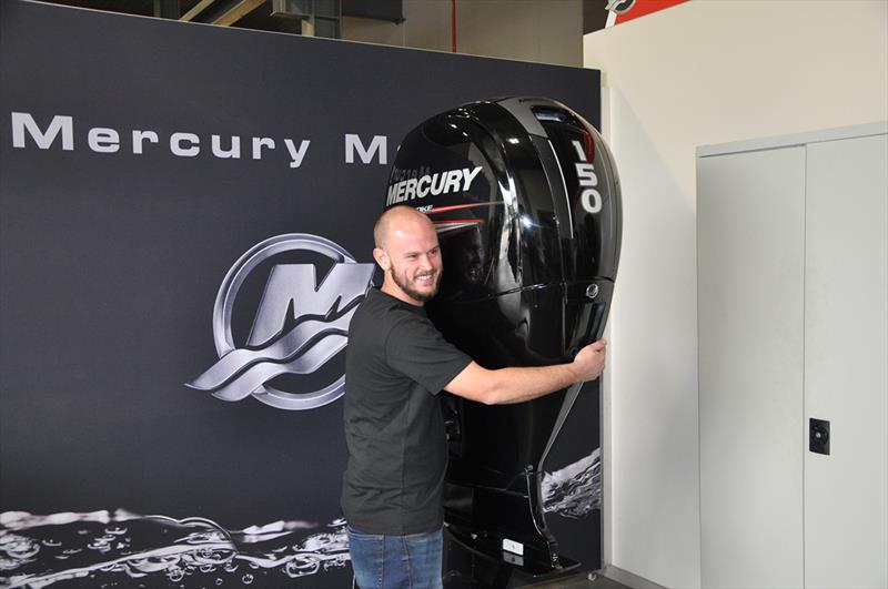Lieuwe Mellae with his prize photo copyright Mercury Marine taken at  and featuring the Marine Industry class