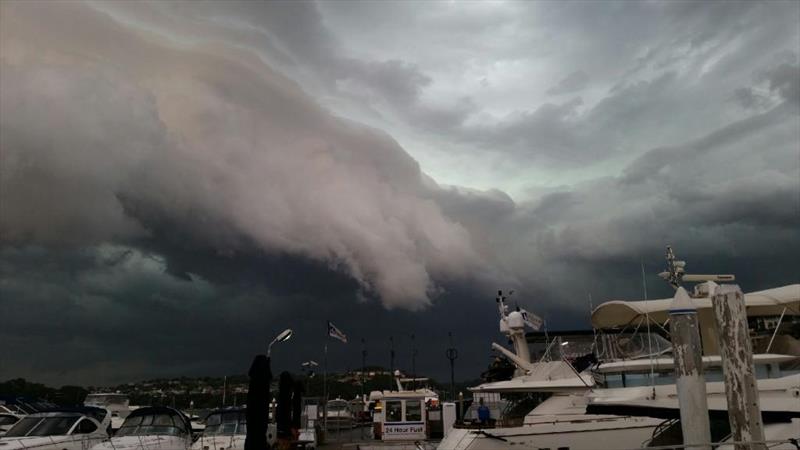 Storm Cell approachin marina photo copyright Colin Bransgrove taken at  and featuring the Marine Industry class