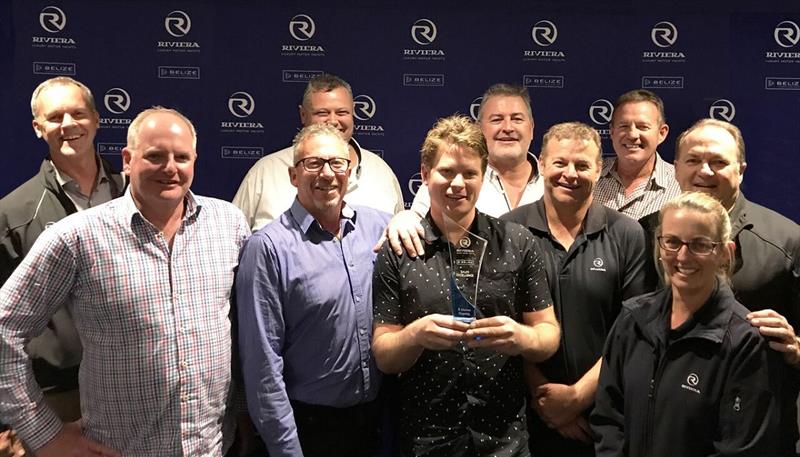The R Marine Flagship team accepts the award for Sales Excellence photo copyright Riviera Australia taken at  and featuring the Marine Industry class