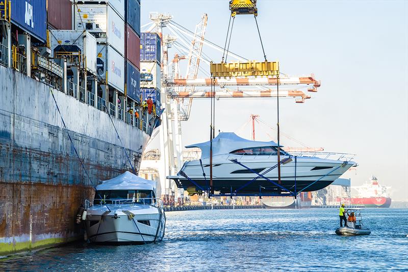 7 luxury motor yachts transported to the US from the Port of Brisbane - 24 Aug photo copyright Matt Attard taken at  and featuring the Marine Industry class