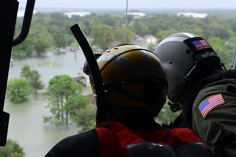 The Coast Guard responds to search and rescue requests in response to Hurricane Harvey in the Beaumont, Texas, area, Aug. 30, 2017 photo copyright Petty Officer 3rd Class Brandon Giles taken at  and featuring the Marine Industry class