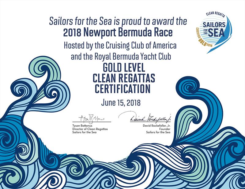Newport Bermuda Race wins Gold Level Clean Regattas Certification photo copyright Newport Bermuda Race taken at Royal Bermuda Yacht Club and featuring the Marine Industry class