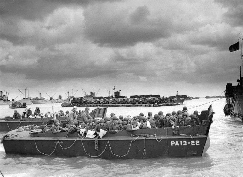 Higgins Boat LCVP at Normandy photo copyright NARA taken at  and featuring the Marine Industry class