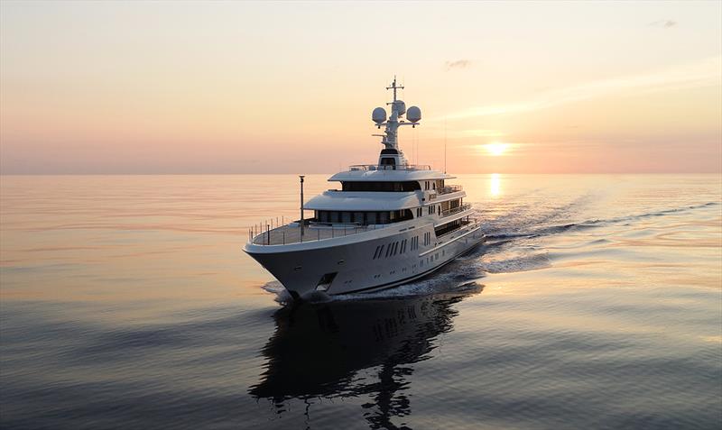 74m AURORA - Sunset photo copyright MY AURORA taken at  and featuring the Marine Industry class
