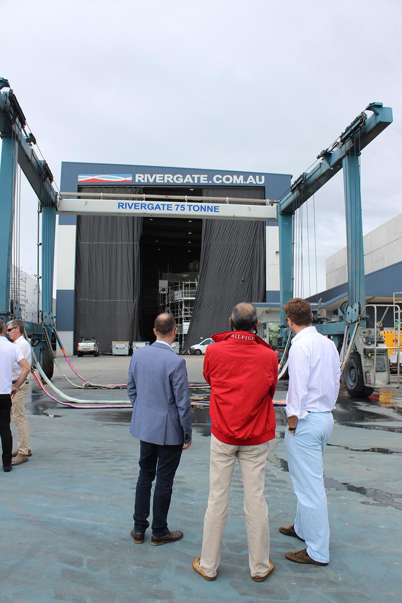 Rivergate Marina & Shipyard hoist - 2019 ASMEX Conference - Yard Tours photo copyright Kylie Pike taken at  and featuring the Marine Industry class