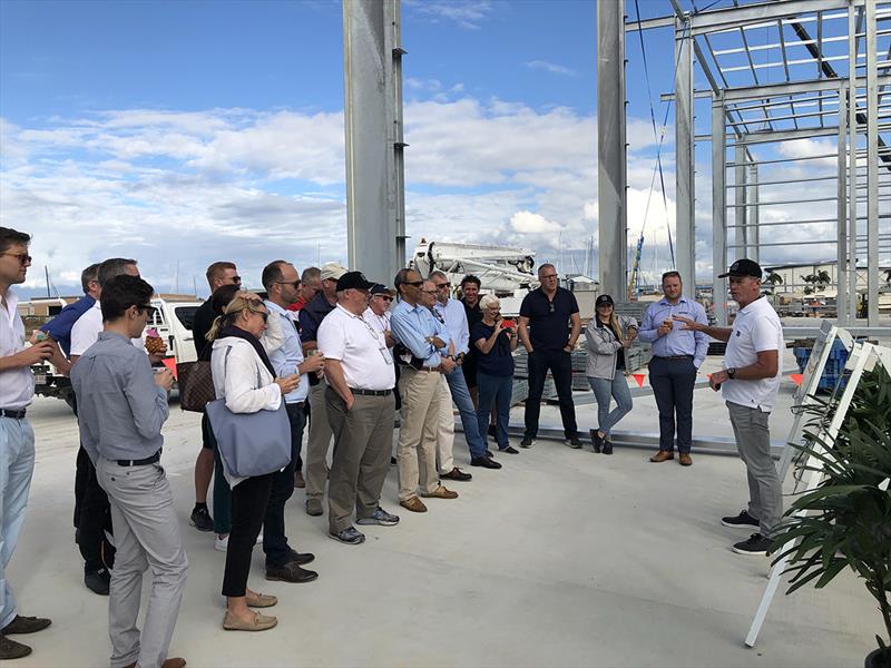 The Boat Works  Tony Longhhurst answering questions from the group of visitors - 2019 ASMEX Conference - Yard Tours - photo © Kylie Pike